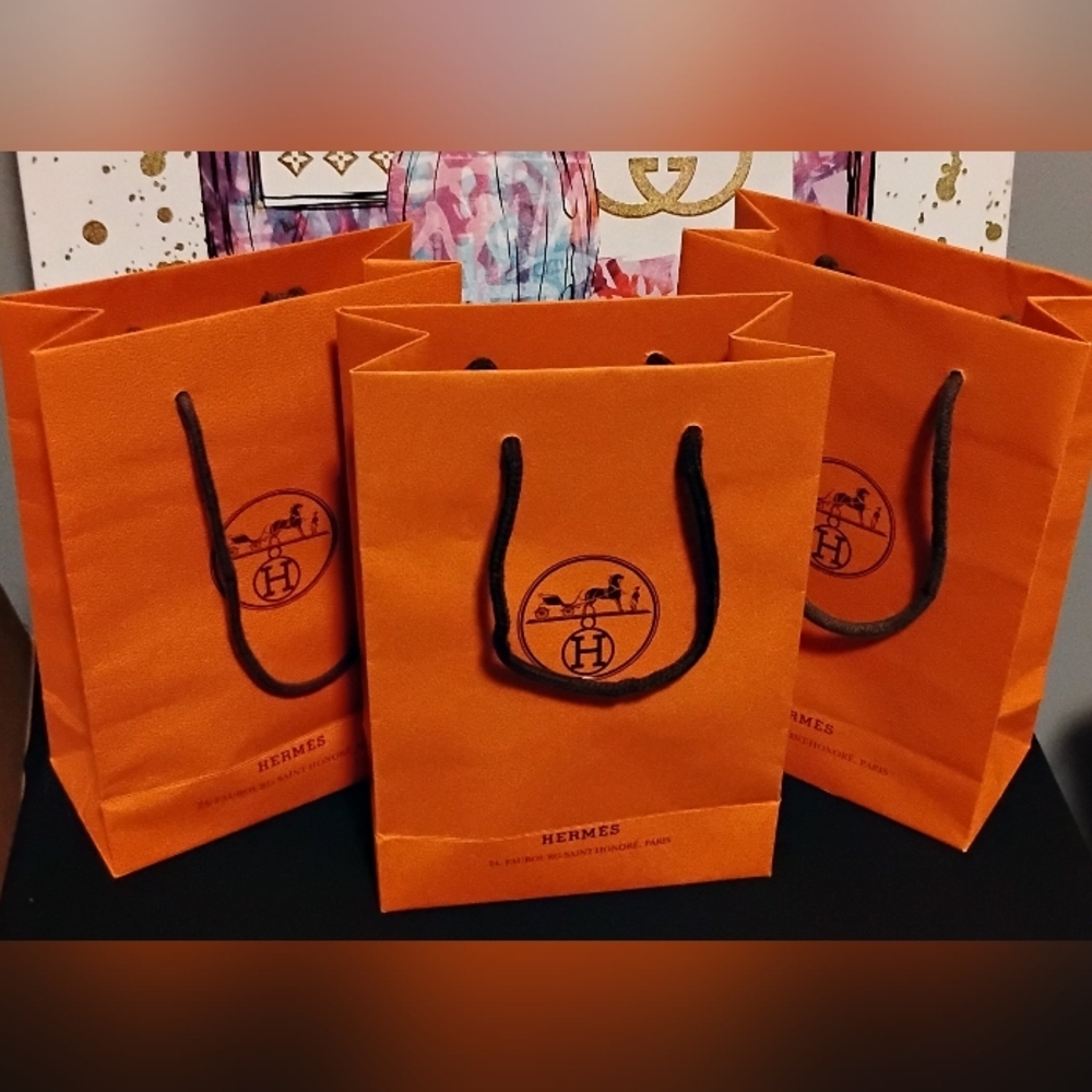 Hermes High Quality Leather Gift Bags 8-3/4"H×6"W.